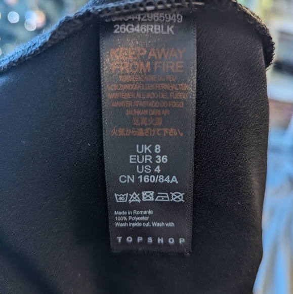 Topshopâ•‘Satin Cowl Neck Mini Dressâ•‘Size 4P - Picture 5 of 5